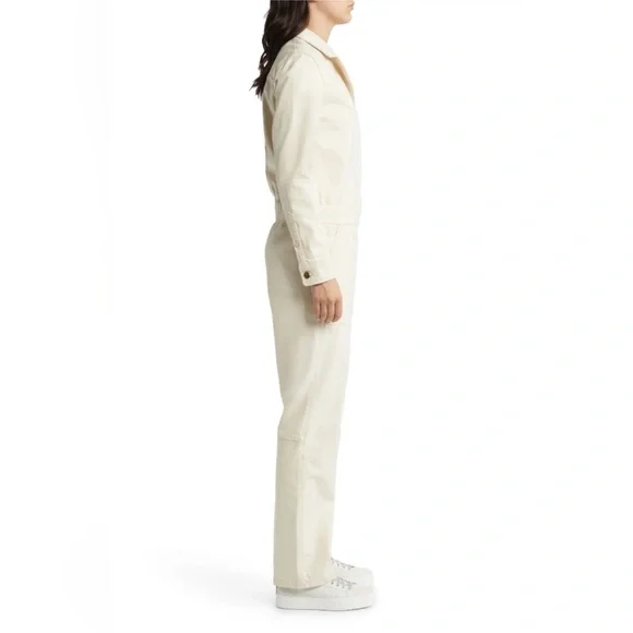 NWT Faherty Natural Ecru Overland Organic Stretch Twill Jumpsuit M - Picture 6 of 9